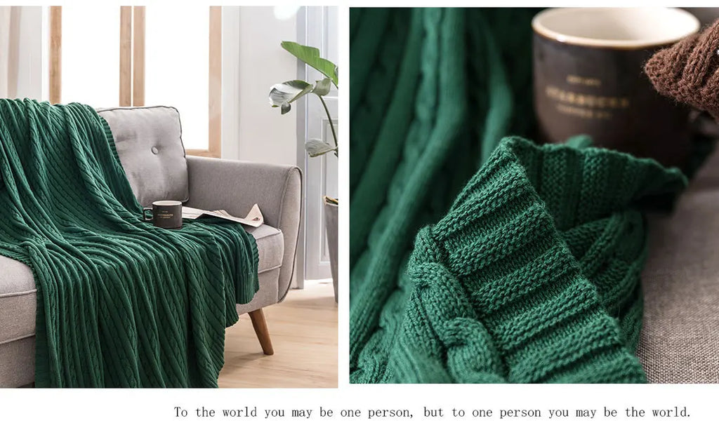 Discover our Cotton Knitted Blanket Solid Color Sofa Blanket Cover Nordic, perfect for adding a cozy touch to any living space. Ideal for adults.