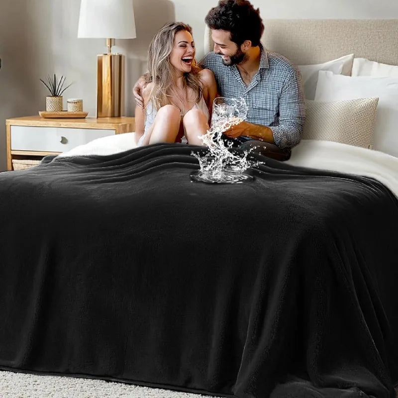 Waterproof blanket  Double-Sided Flannel Blanket for Couples, Bed & Pets | comfortable & Leak proof bed cover