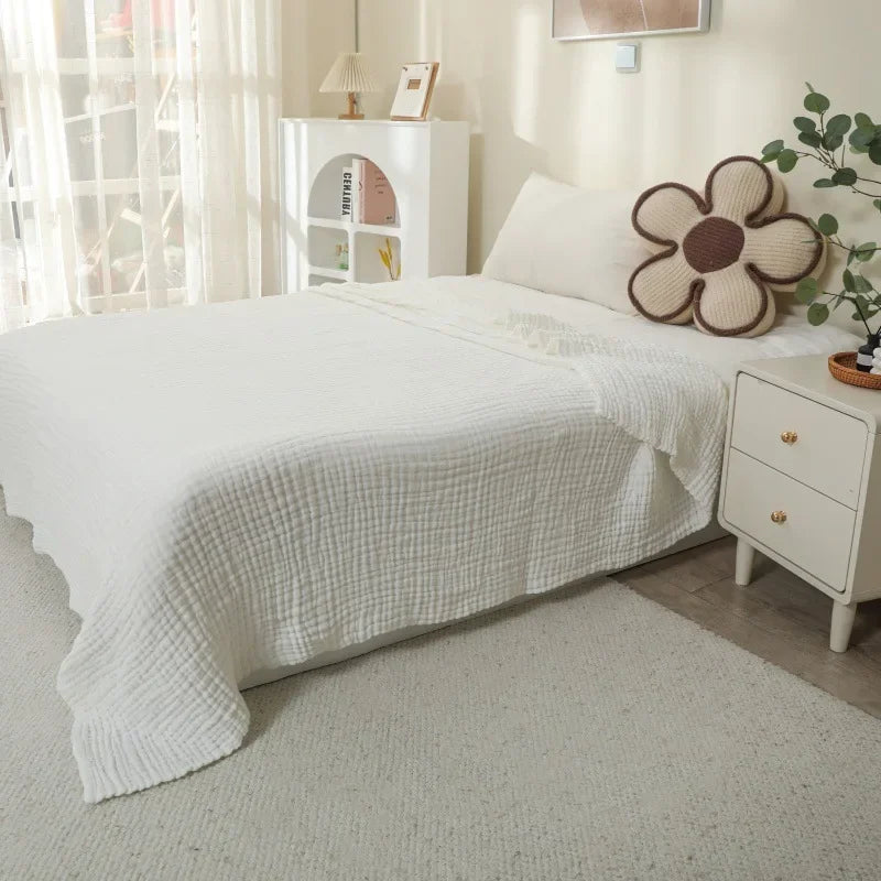 Large 6-Layer Gauze Blanket All-Season Soft Breathable for Adults Sofa or Bed Bedding Hand Wash Only Neutral Beige for Men Women