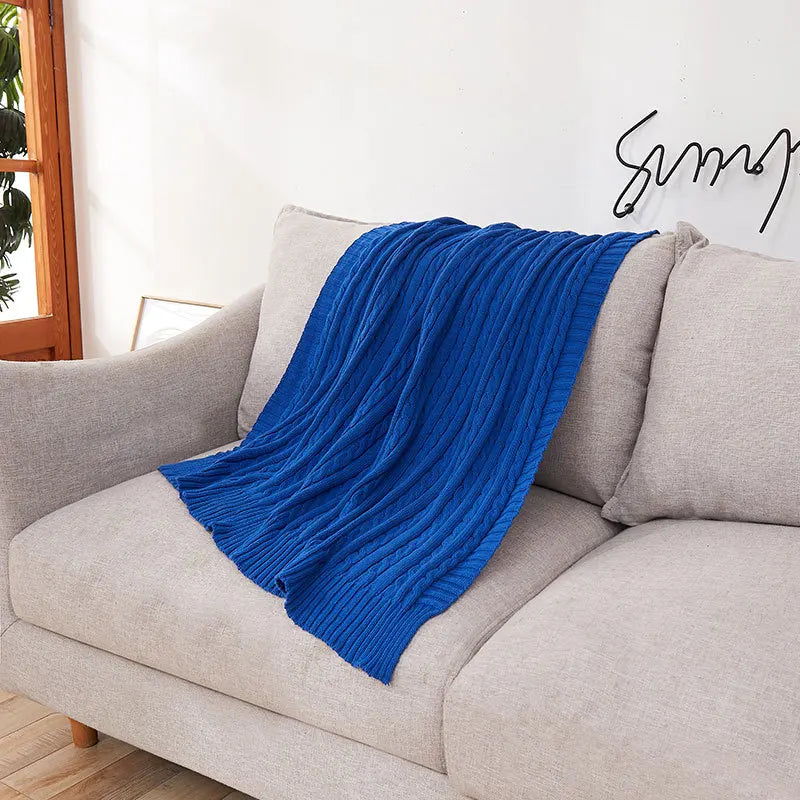 Discover our Cotton Knitted Blanket Solid Color Sofa Blanket Cover Nordic, perfect for adding a cozy touch to any living space. Ideal for adults.