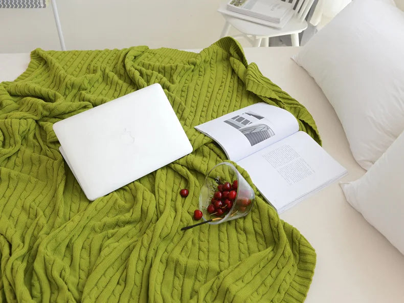Discover our Cotton Knitted Blanket Solid Color Sofa Blanket Cover Nordic, perfect for adding a cozy touch to any living space. Ideal for adults.
