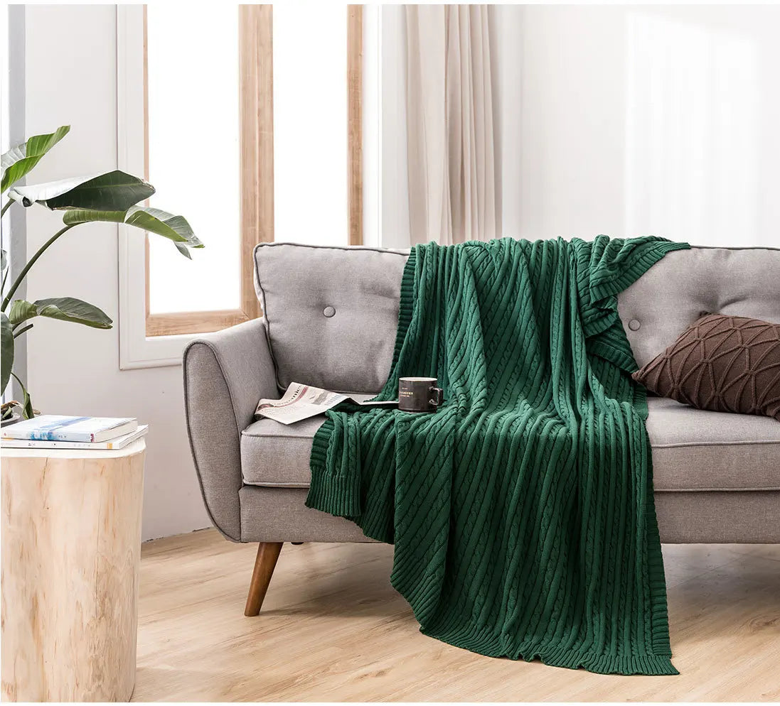 Discover our Cotton Knitted Blanket Solid Color Sofa Blanket Cover Nordic, perfect for adding a cozy touch to any living space. Ideal for adults.