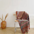 Bohemian Throw Blanket Geometric Knitted Blanket