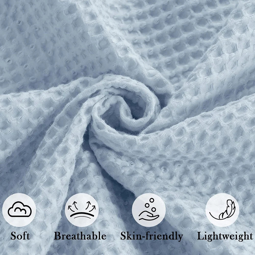 Baby 100% Cotton Waffle Weave Blanket Lightweight Washed Soft Breathable Blanket Perfect Blanket Layer for Kids Baby