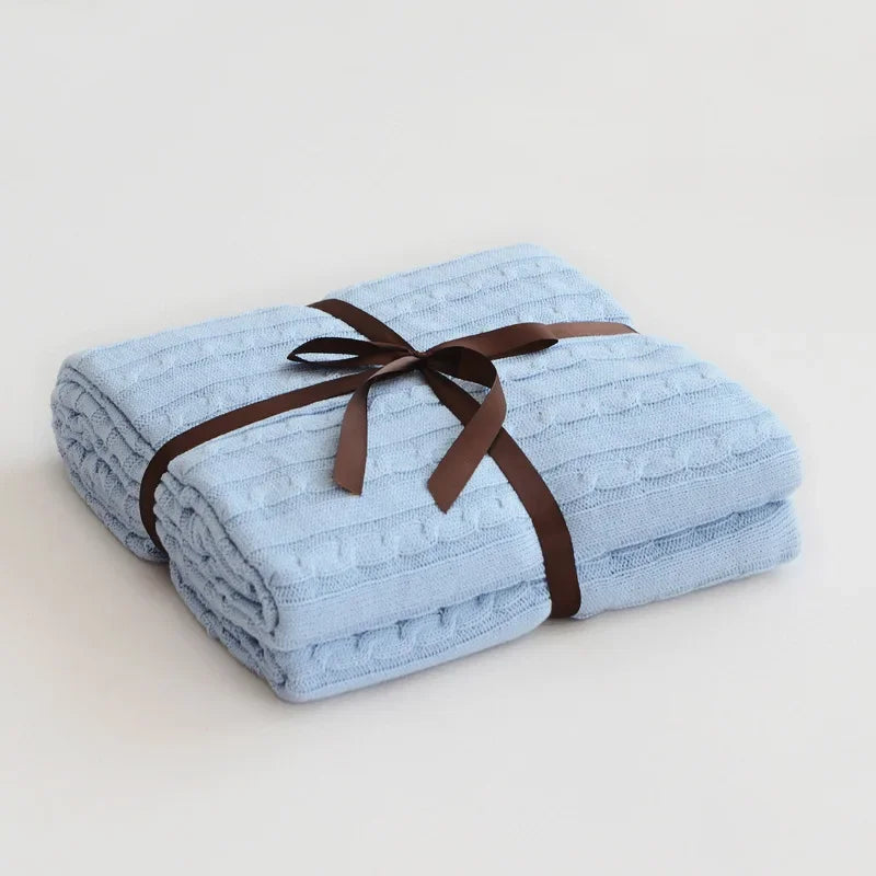 Discover our Cotton Knitted Blanket Solid Color Sofa Blanket Cover Nordic, perfect for adding a cozy touch to any living space. Ideal for adults.