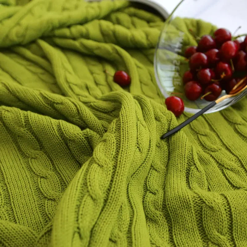 Discover our Cotton Knitted Blanket Solid Color Sofa Blanket Cover Nordic, perfect for adding a cozy touch to any living space. Ideal for adults.