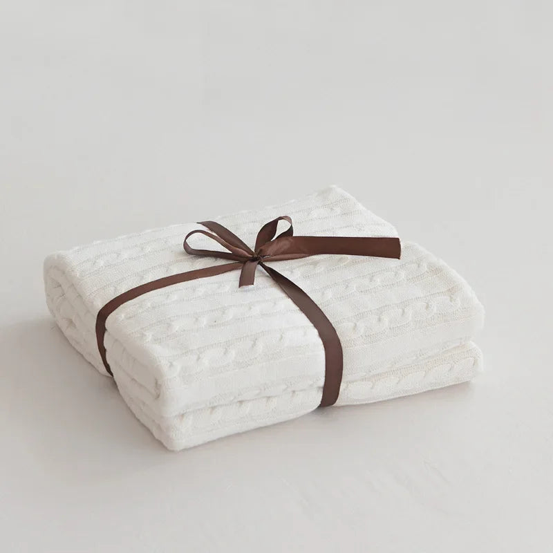 Discover our Cotton Knitted Blanket Solid Color Sofa Blanket Cover Nordic, perfect for adding a cozy touch to any living space. Ideal for adults.