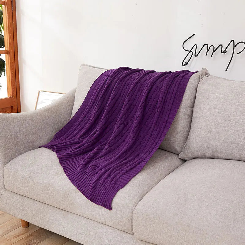 Discover our Cotton Knitted Blanket Solid Color Sofa Blanket Cover Nordic, perfect for adding a cozy touch to any living space. Ideal for adults.