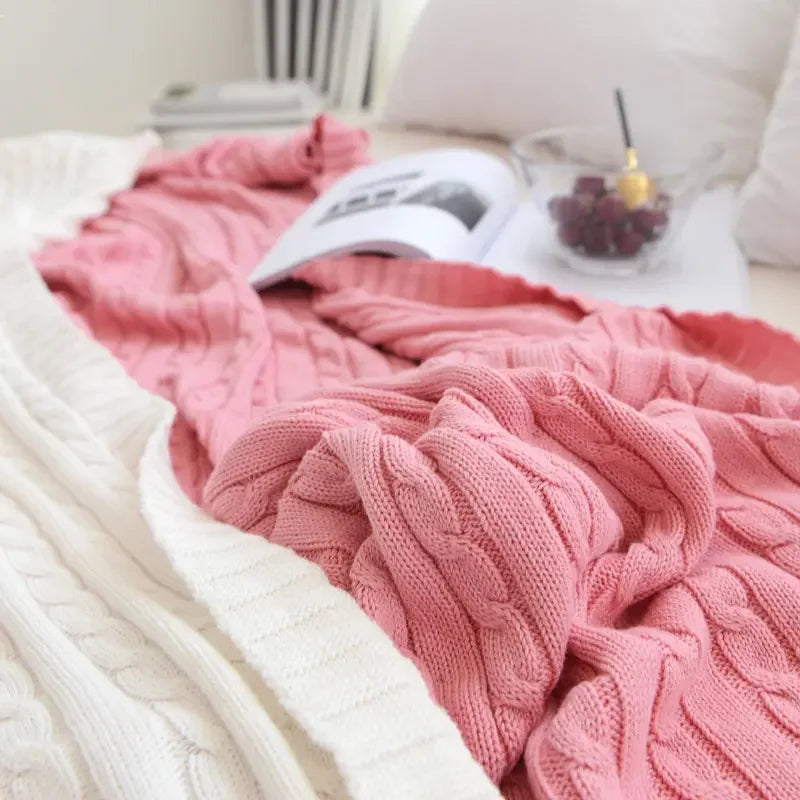 Discover our Cotton Knitted Blanket Solid Color Sofa Blanket Cover Nordic, perfect for adding a cozy touch to any living space. Ideal for adults.