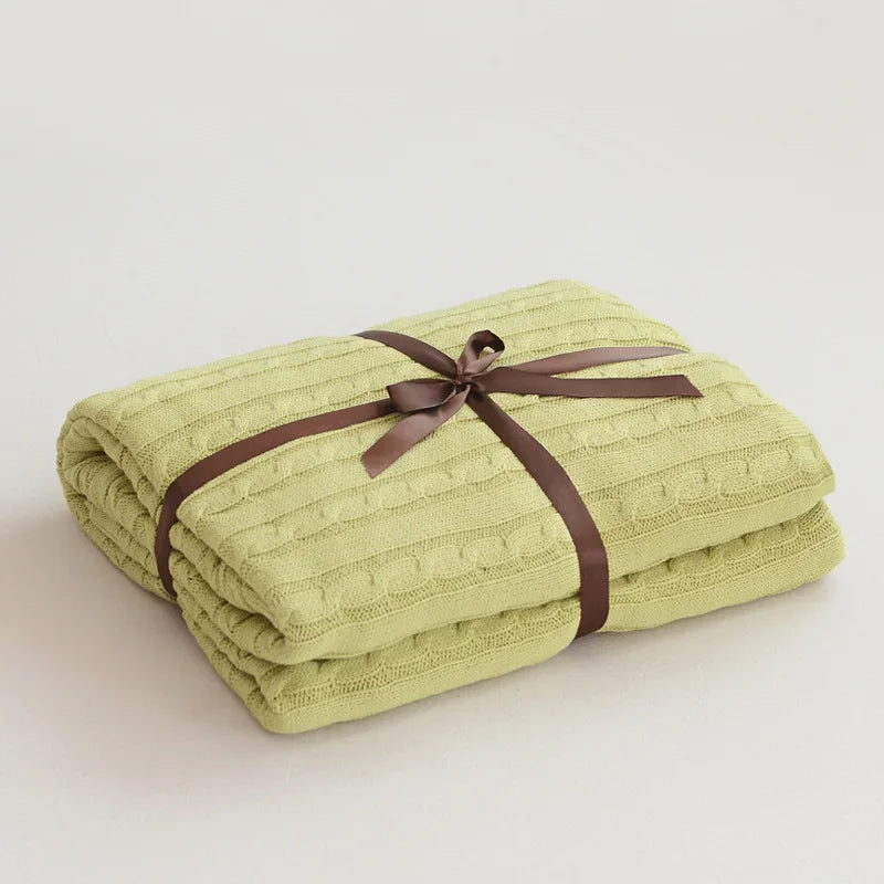 Discover our Cotton Knitted Blanket Solid Color Sofa Blanket Cover Nordic, perfect for adding a cozy touch to any living space. Ideal for adults.
