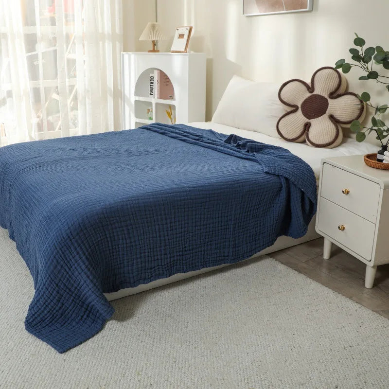 Large 6-Layer Gauze Blanket All-Season Soft Breathable for Adults Sofa or Bed Bedding Hand Wash Only Neutral Beige for Men Women