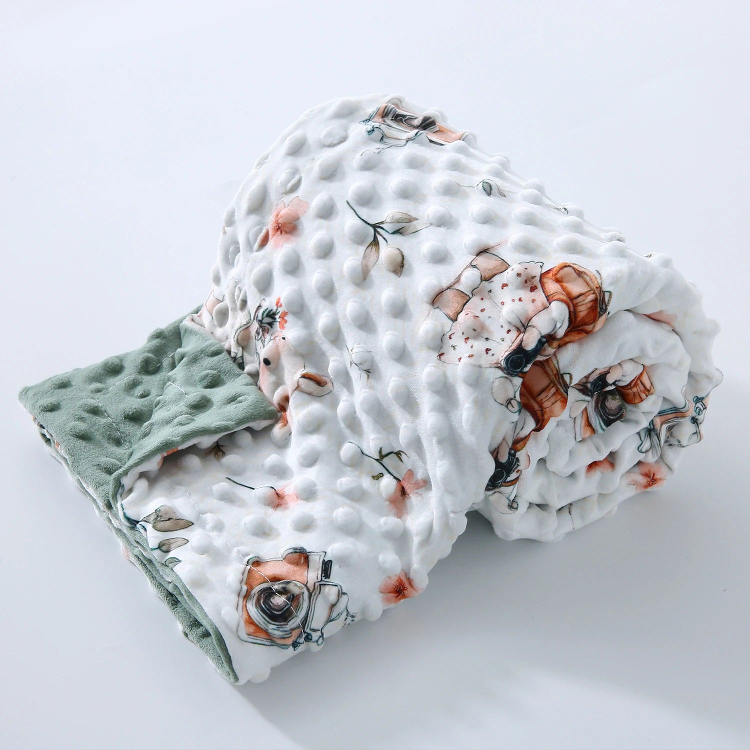 Velvet Blanket with Cartoon Print Design