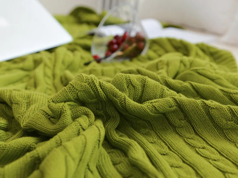 Discover our Cotton Knitted Blanket Solid Color Sofa Blanket Cover Nordic, perfect for adding a cozy touch to any living space. Ideal for adults.