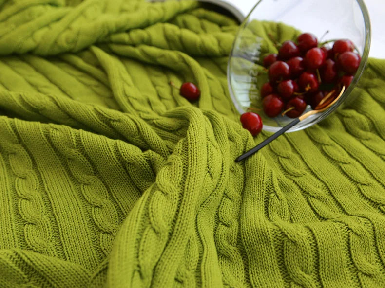 Discover our Cotton Knitted Blanket Solid Color Sofa Blanket Cover Nordic, perfect for adding a cozy touch to any living space. Ideal for adults.