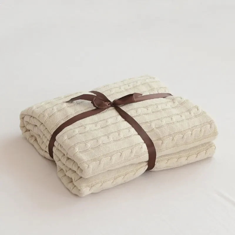 Discover our Cotton Knitted Blanket Solid Color Sofa Blanket Cover Nordic, perfect for adding a cozy touch to any living space. Ideal for adults.