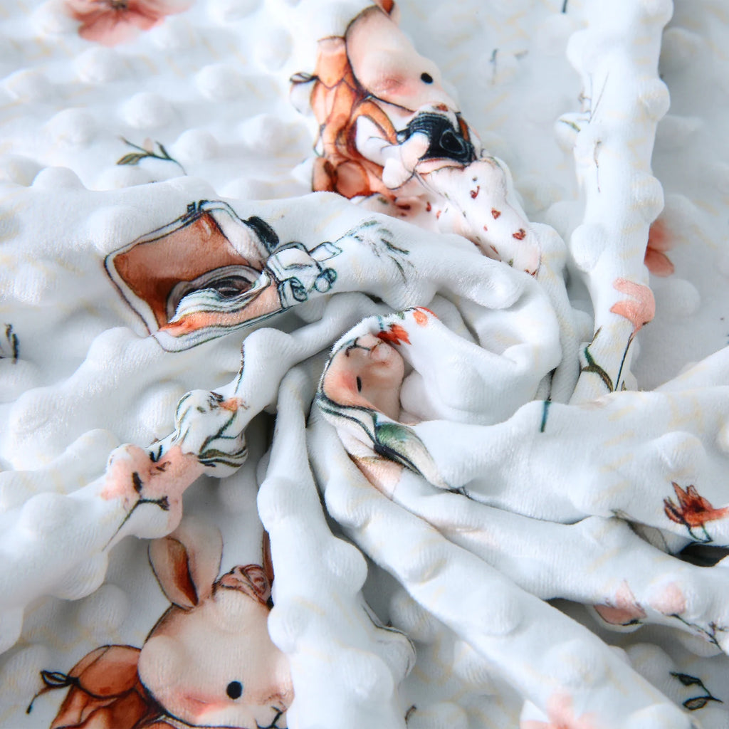 Velvet Blanket with Cartoon Print Design