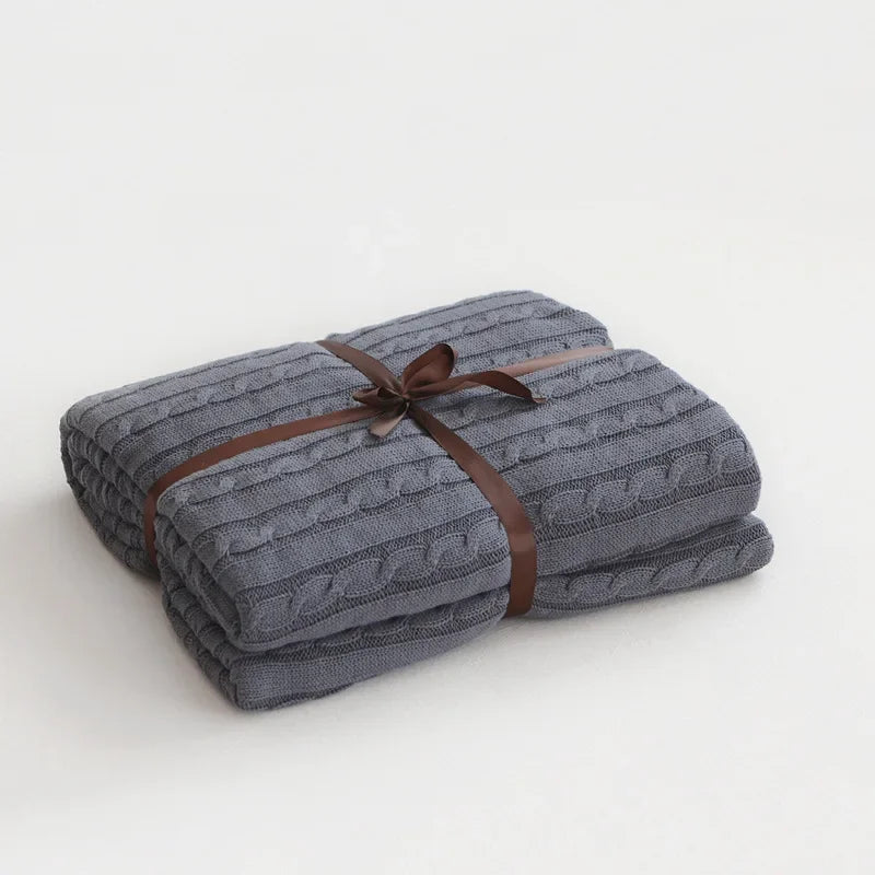 Discover our Cotton Knitted Blanket Solid Color Sofa Blanket Cover Nordic, perfect for adding a cozy touch to any living space. Ideal for adults.