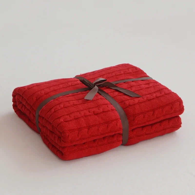 Discover our Cotton Knitted Blanket Solid Color Sofa Blanket Cover Nordic, perfect for adding a cozy touch to any living space. Ideal for adults.