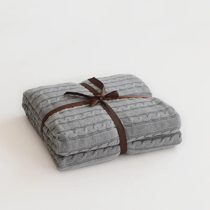Discover our Cotton Knitted Blanket Solid Color Sofa Blanket Cover Nordic, perfect for adding a cozy touch to any living space. Ideal for adults.