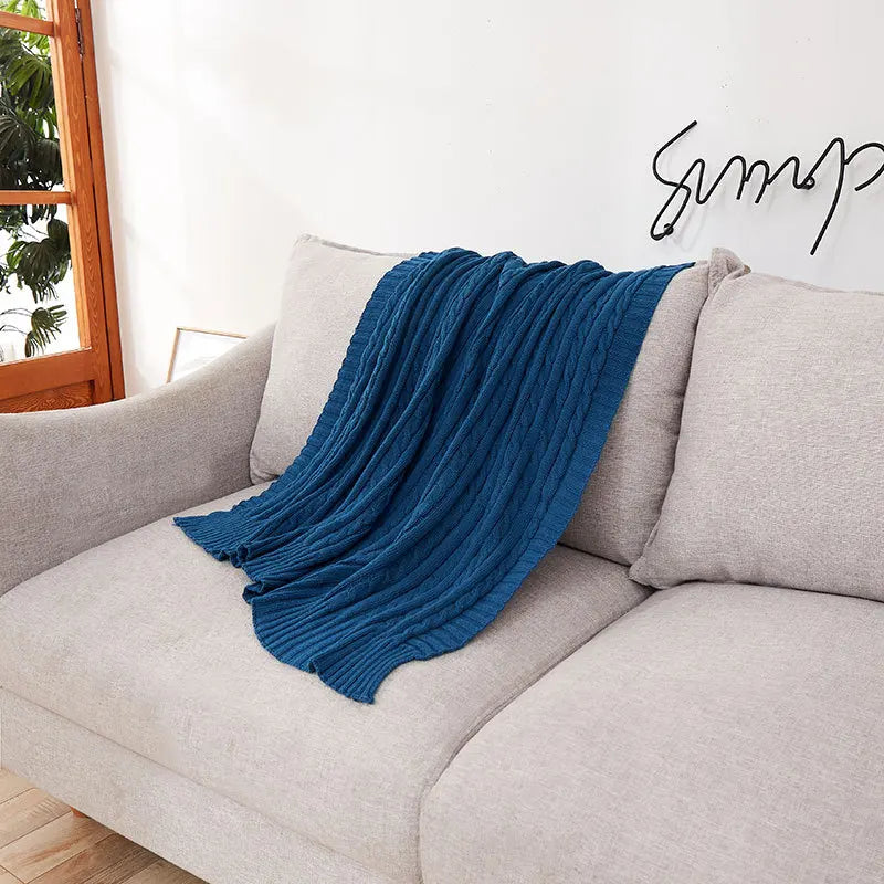 Discover our Cotton Knitted Blanket Solid Color Sofa Blanket Cover Nordic, perfect for adding a cozy touch to any living space. Ideal for adults.