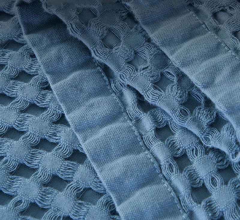 Cotton Blanket Waffle Plaid Bedspread for Single Double Twin Queen King Bed Sheet Sofa Cover Grey Blue White Sofa Blanket Throw