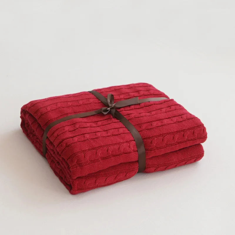 Discover our Cotton Knitted Blanket Solid Color Sofa Blanket Cover Nordic, perfect for adding a cozy touch to any living space. Ideal for adults.