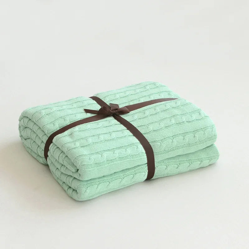 Discover our Cotton Knitted Blanket Solid Color Sofa Blanket Cover Nordic, perfect for adding a cozy touch to any living space. Ideal for adults.