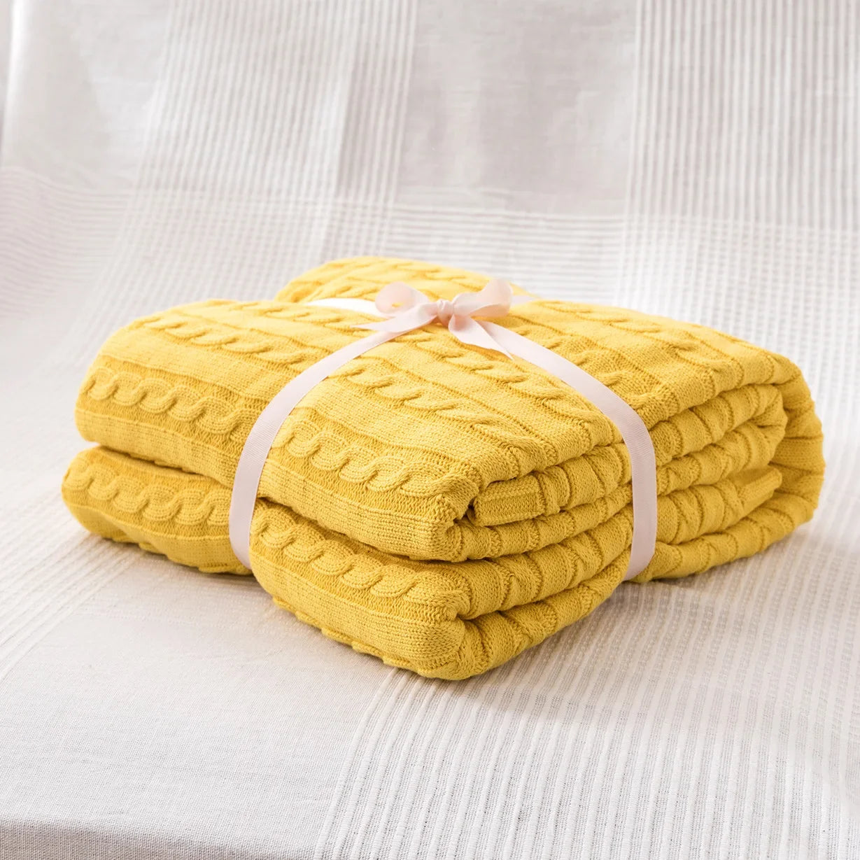 Discover our Cotton Knitted Blanket Solid Color Sofa Blanket Cover Nordic, perfect for adding a cozy touch to any living space. Ideal for adults.