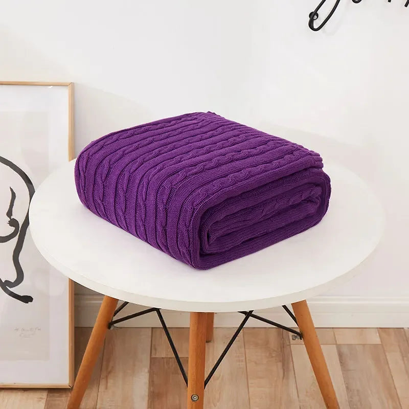 Discover our Cotton Knitted Blanket Solid Color Sofa Blanket Cover Nordic, perfect for adding a cozy touch to any living space. Ideal for adults.
