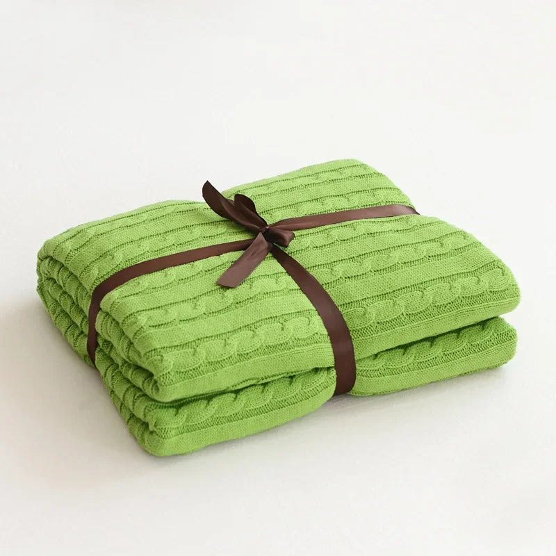 Discover our Cotton Knitted Blanket Solid Color Sofa Blanket Cover Nordic, perfect for adding a cozy touch to any living space. Ideal for adults.