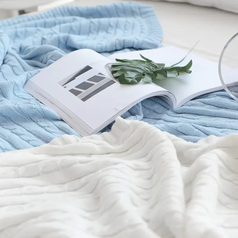 Discover our Cotton Knitted Blanket Solid Color Sofa Blanket Cover Nordic, perfect for adding a cozy touch to any living space. Ideal for adults.