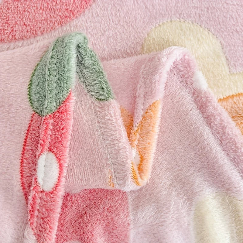 1 piece floral print soft flannel blanket 