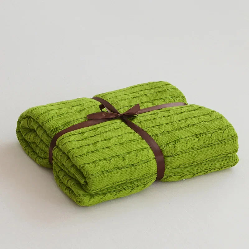 Discover our Cotton Knitted Blanket Solid Color Sofa Blanket Cover Nordic, perfect for adding a cozy touch to any living space. Ideal for adults.