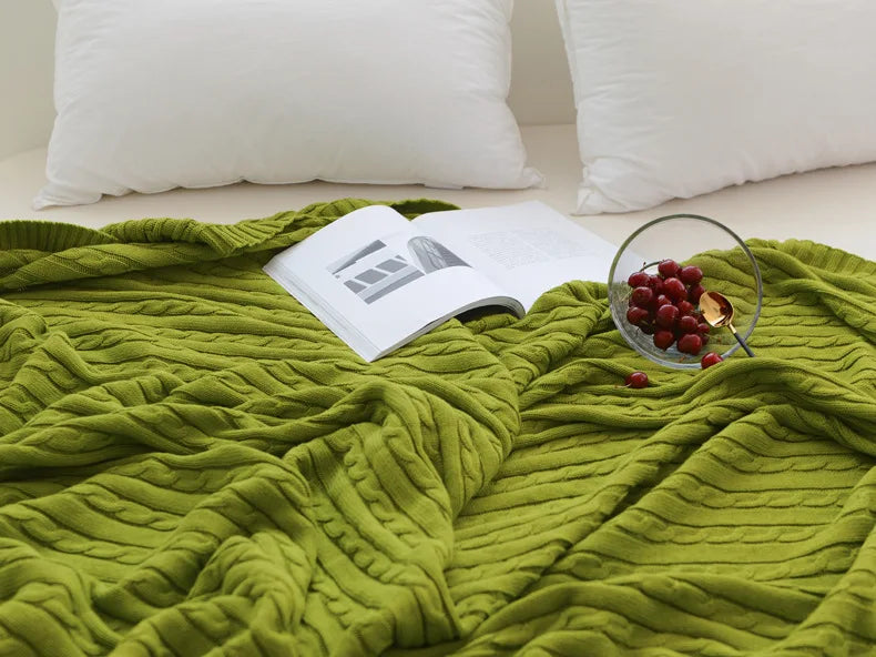 Discover our Cotton Knitted Blanket Solid Color Sofa Blanket Cover Nordic, perfect for adding a cozy touch to any living space. Ideal for adults.