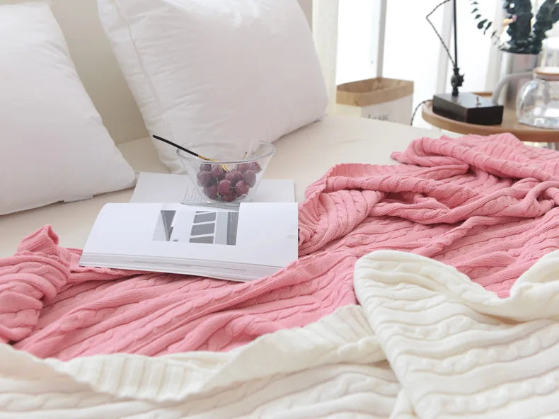 Discover our Cotton Knitted Blanket Solid Color Sofa Blanket Cover Nordic, perfect for adding a cozy touch to any living space. Ideal for adults.