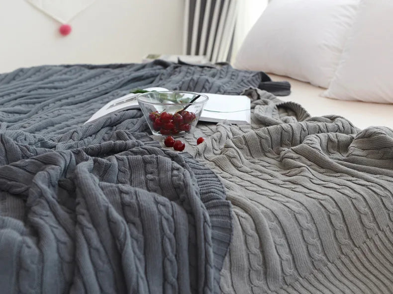 Discover our Cotton Knitted Blanket Solid Color Sofa Blanket Cover Nordic, perfect for adding a cozy touch to any living space. Ideal for adults.