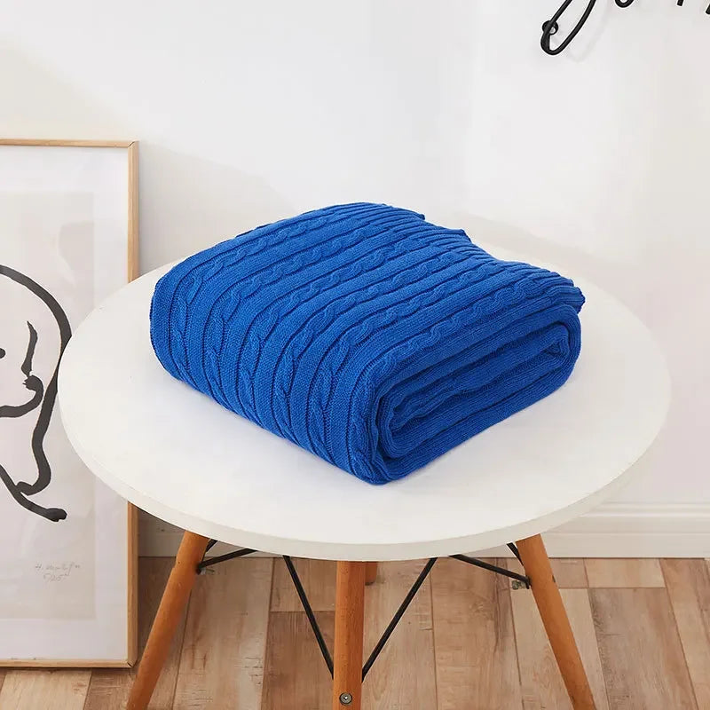 Discover our Cotton Knitted Blanket Solid Color Sofa Blanket Cover Nordic, perfect for adding a cozy touch to any living space. Ideal for adults.