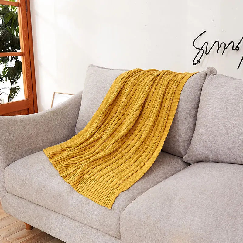Discover our Cotton Knitted Blanket Solid Color Sofa Blanket Cover Nordic, perfect for adding a cozy touch to any living space. Ideal for adults.