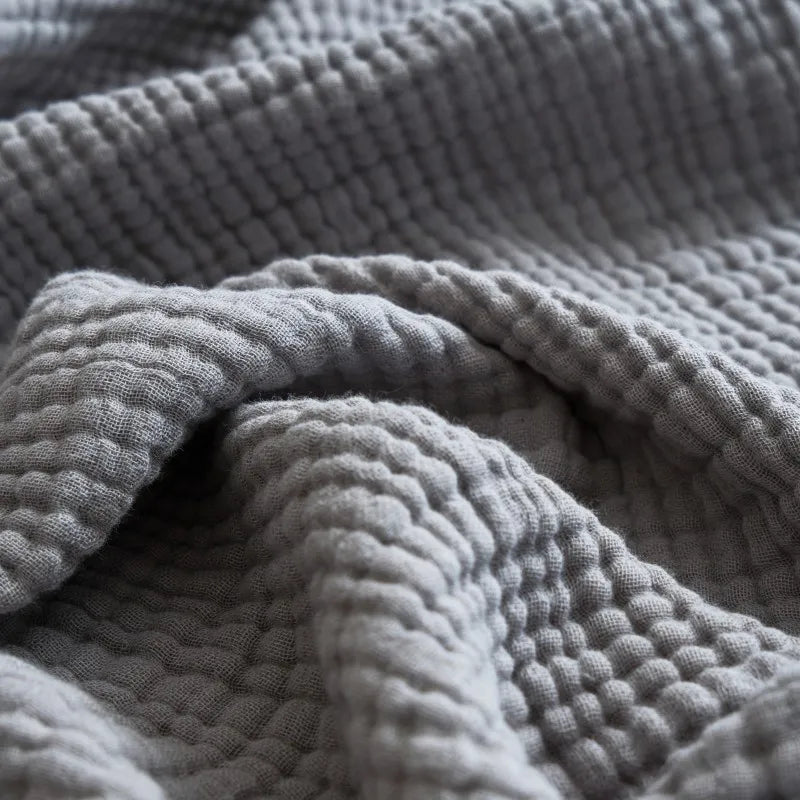 Soft Cotton Blankets Four Layers Of Gauze Sofa Cover Throw Blanket with Tassel Office home Decorative all season