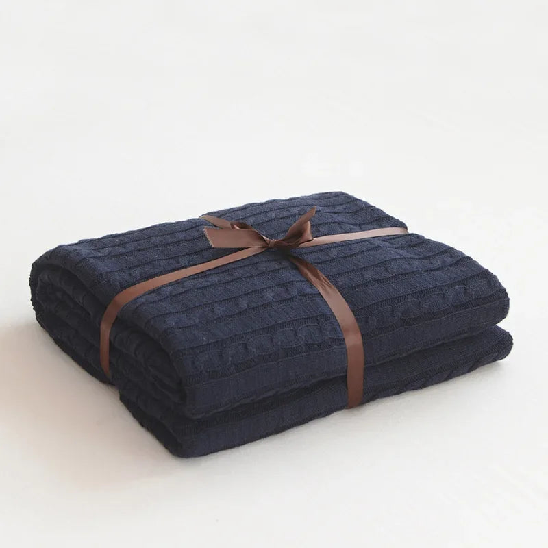Discover our Cotton Knitted Blanket Solid Color Sofa Blanket Cover Nordic, perfect for adding a cozy touch to any living space. Ideal for adults.