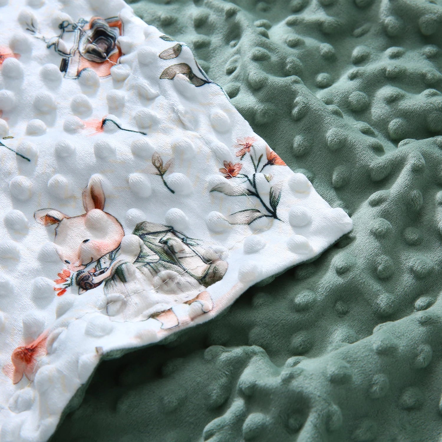 Velvet Blanket with Cartoon Print Design